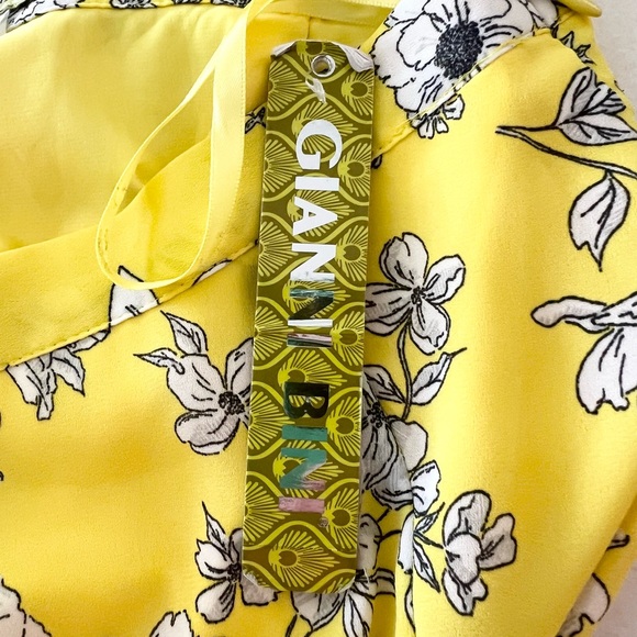 Gianni Bini NWT XS Yellow Floral Asymmetrical Skirt Boho Spring Ruffle Midi - Picture 5 of 10